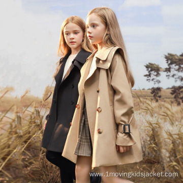 Girls' Windbreaker New High-End Mid-Length Coat